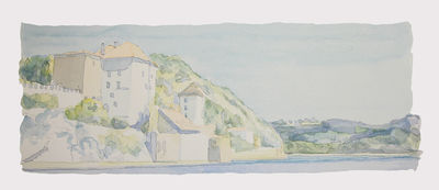 Feste Niederhaus, Passau, Denkmalpreis 2007, Aquarell Michael Lange